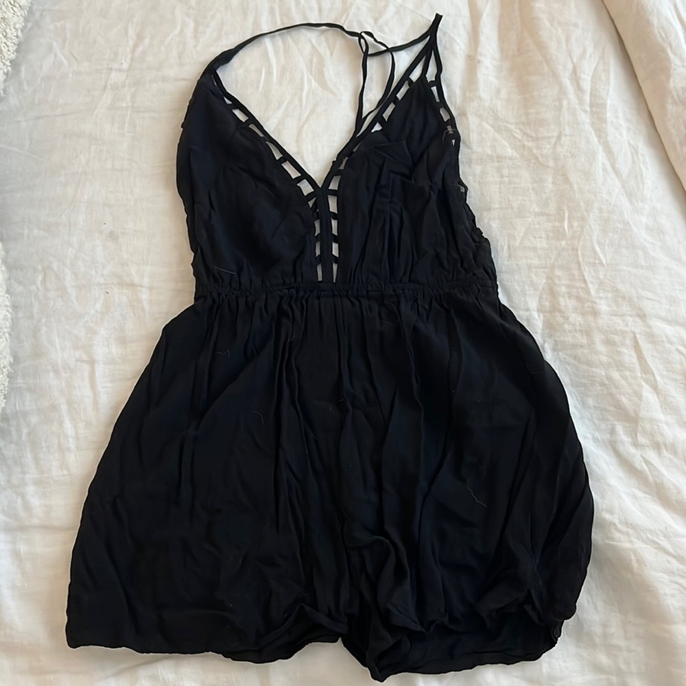 Urban Outfitters - Black romper with caged front